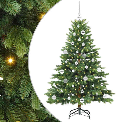 Albero di Natale artificiale con 150 LED Verde 150 cm PE e PVC