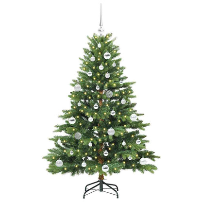 Albero di Natale artificiale con 150 LED Verde 150 cm PE e PVC