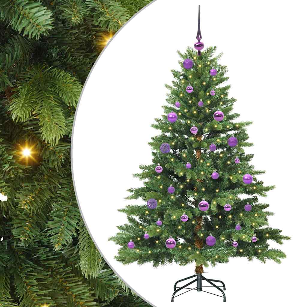 Albero di Natale artificiale con 150 LED Verde 150 cm PE e PVC