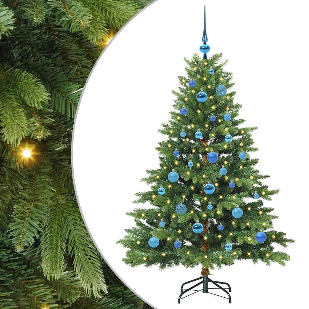 Albero di Natale artificiale con 150 LED Verde 150 cm PE e PVC