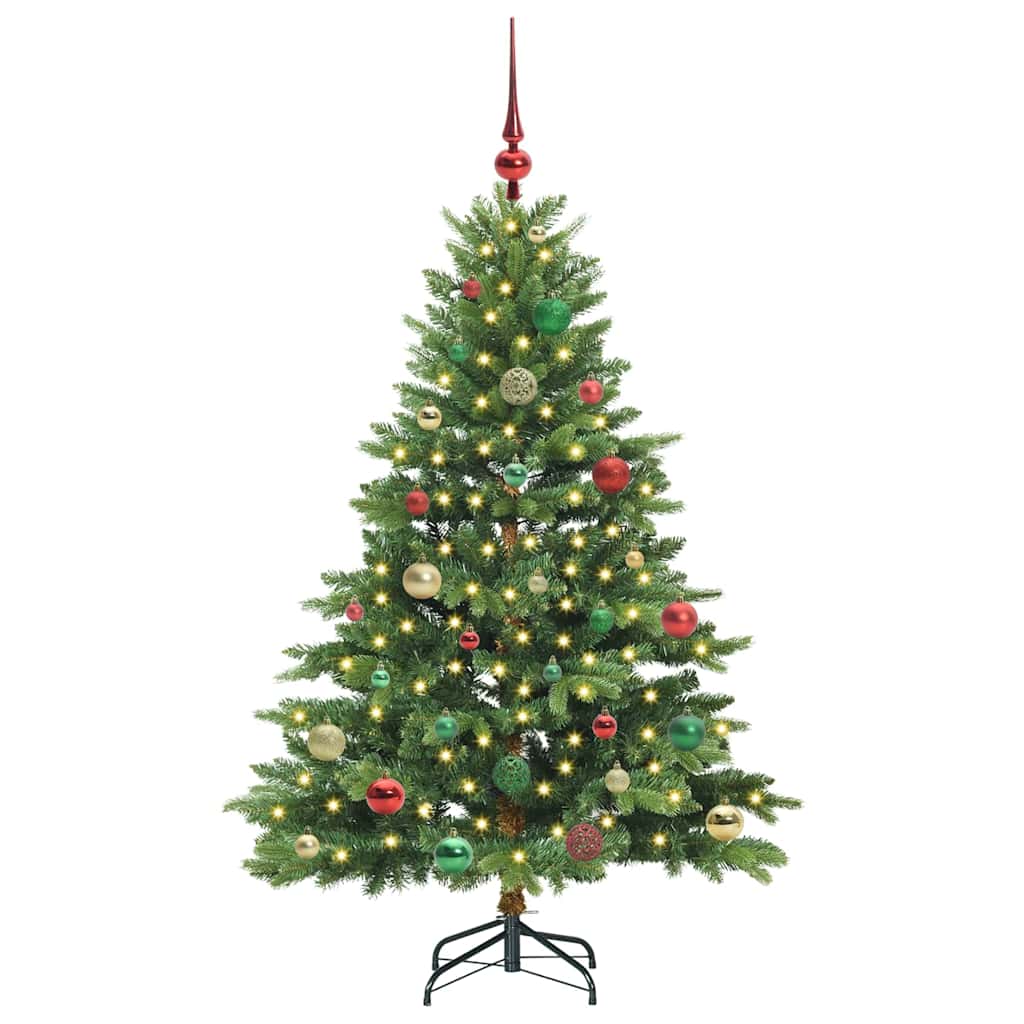 Albero di Natale artificiale con 150 LED Verde 150 cm PE e PVC