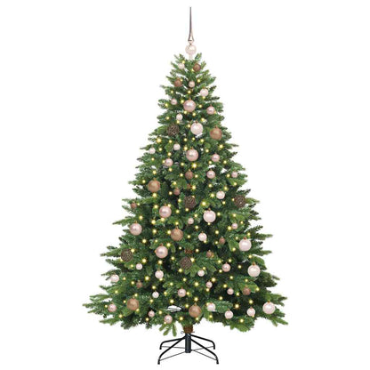 Albero di Natale artificiale con 300 LED Verde 180 cm PE e PVC