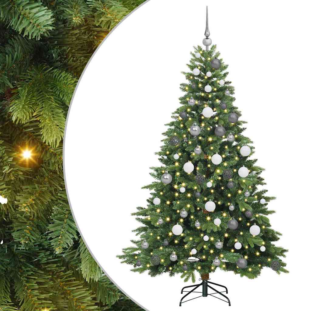 Albero di Natale artificiale con 300 LED Verde 180 cm PE e PVC