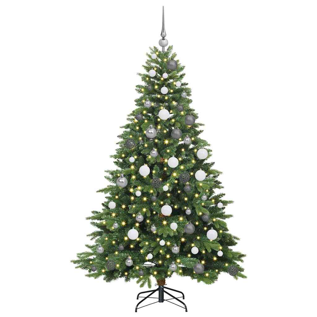 Albero di Natale artificiale con 300 LED Verde 180 cm PE e PVC