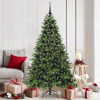 Albero di Natale artificiale con 300 LED Verde 180 cm PE e PVC