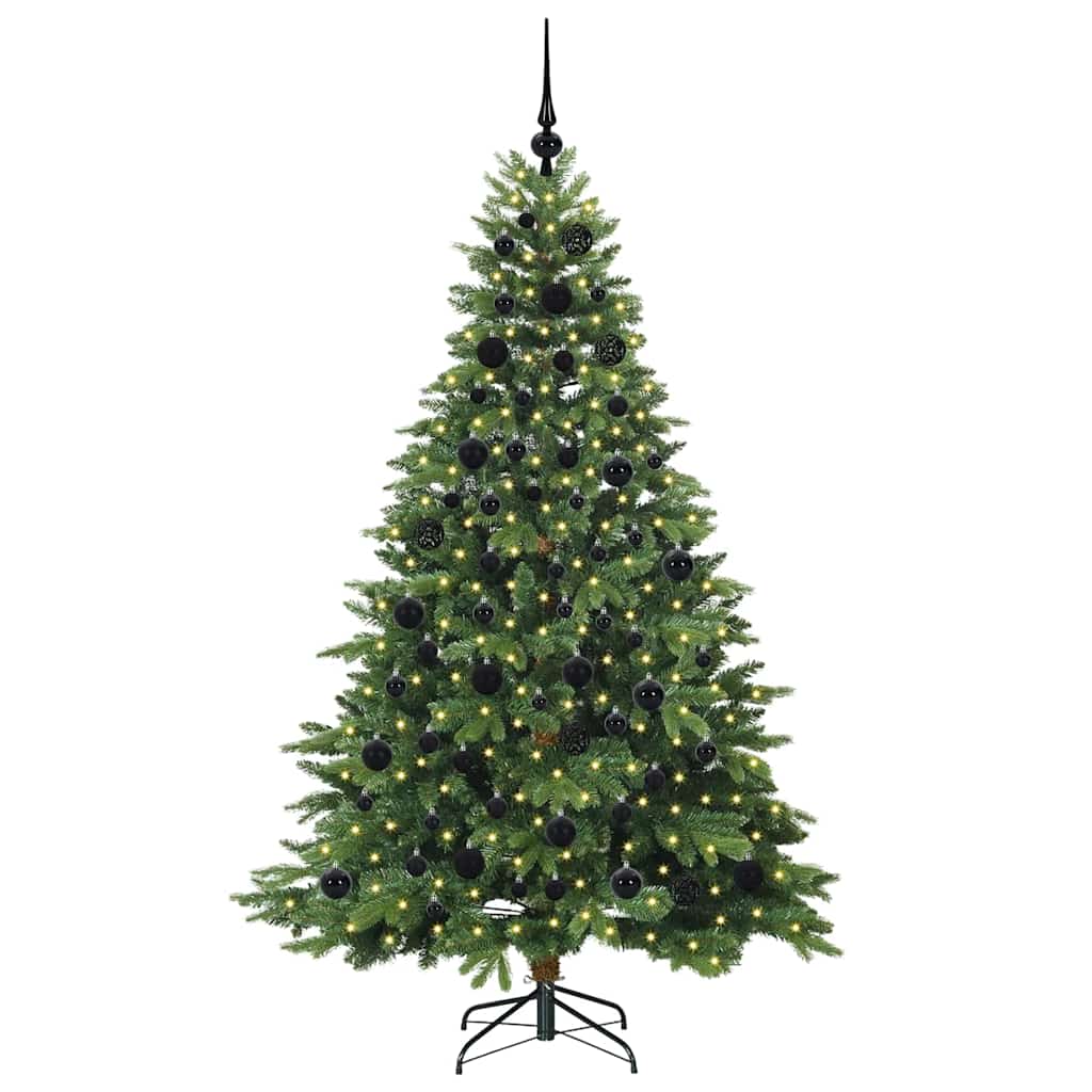 Albero di Natale artificiale con 300 LED Verde 180 cm PE e PVC