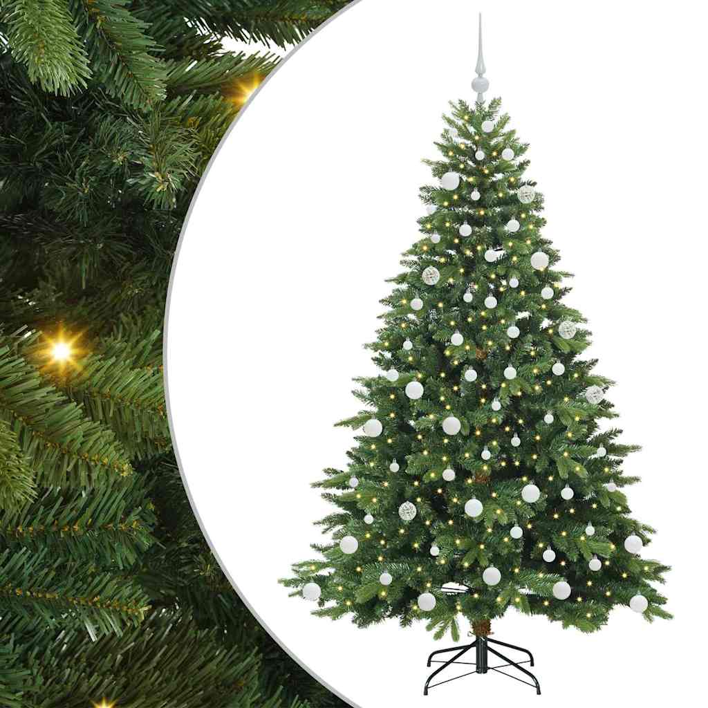 Albero di Natale artificiale con 300 LED Verde 180 cm PE e PVC