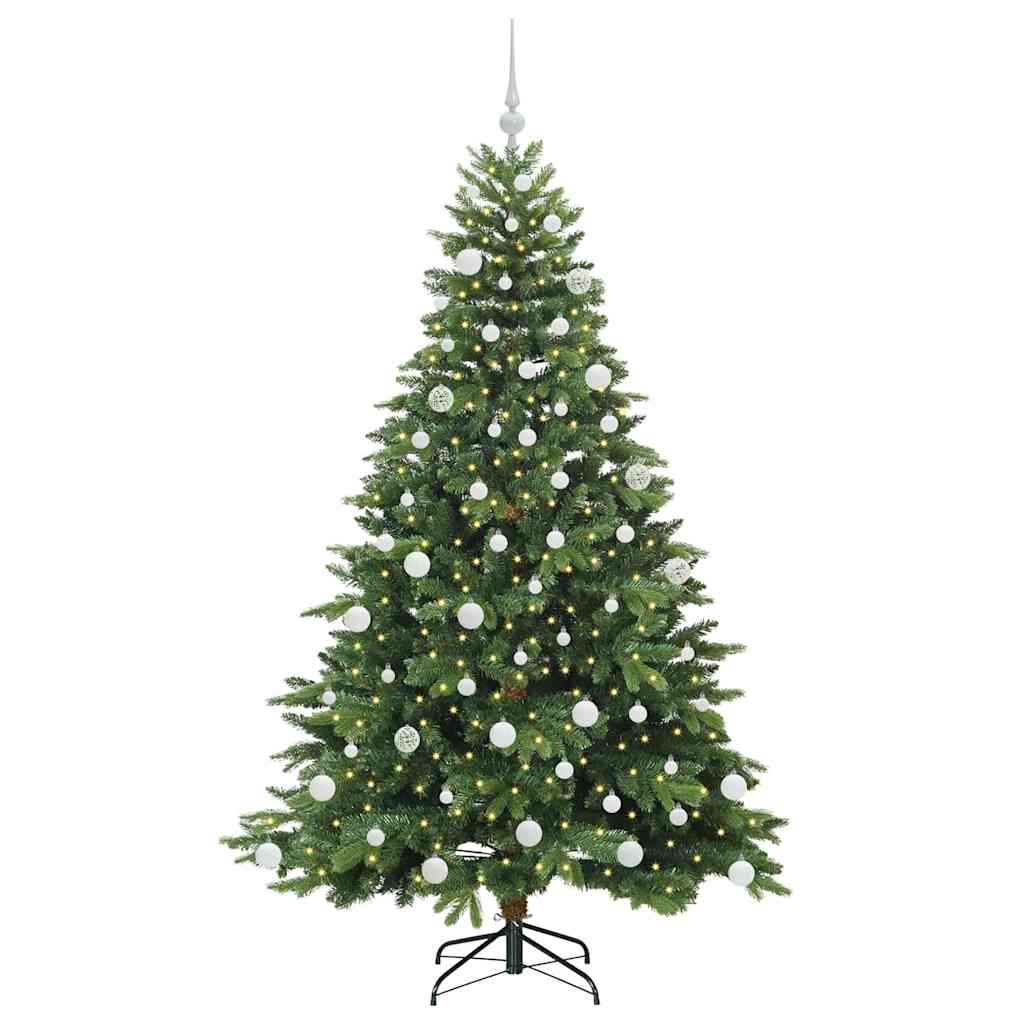 Albero di Natale artificiale con 300 LED Verde 180 cm PE e PVC
