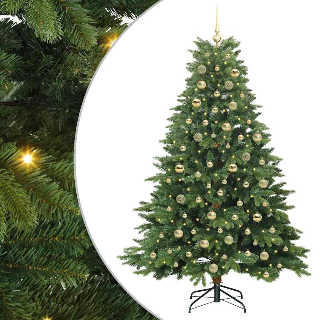 Albero di Natale artificiale con 300 LED Verde 180 cm PE e PVC