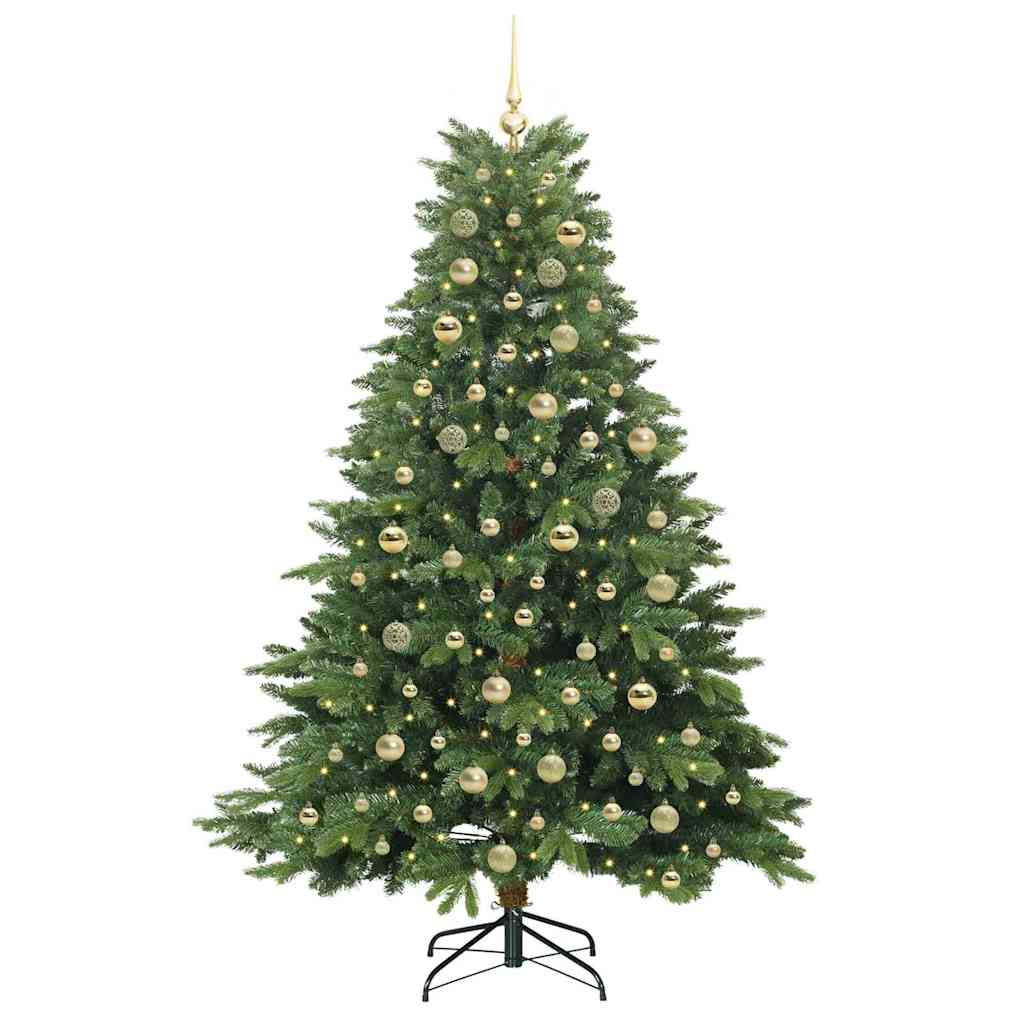 Albero di Natale artificiale con 300 LED Verde 180 cm PE e PVC