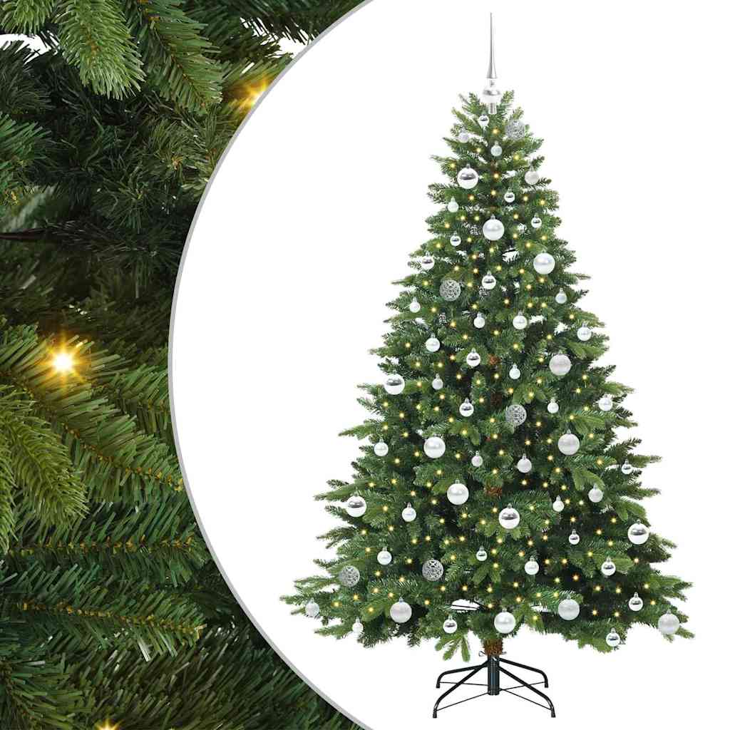 Albero di Natale artificiale con 300 LED Verde 180 cm PE e PVC