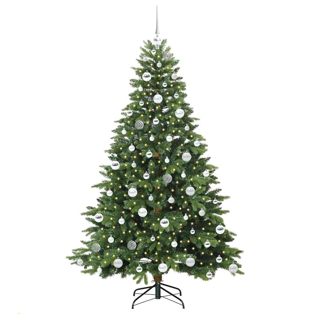 Albero di Natale artificiale con 300 LED Verde 180 cm PE e PVC