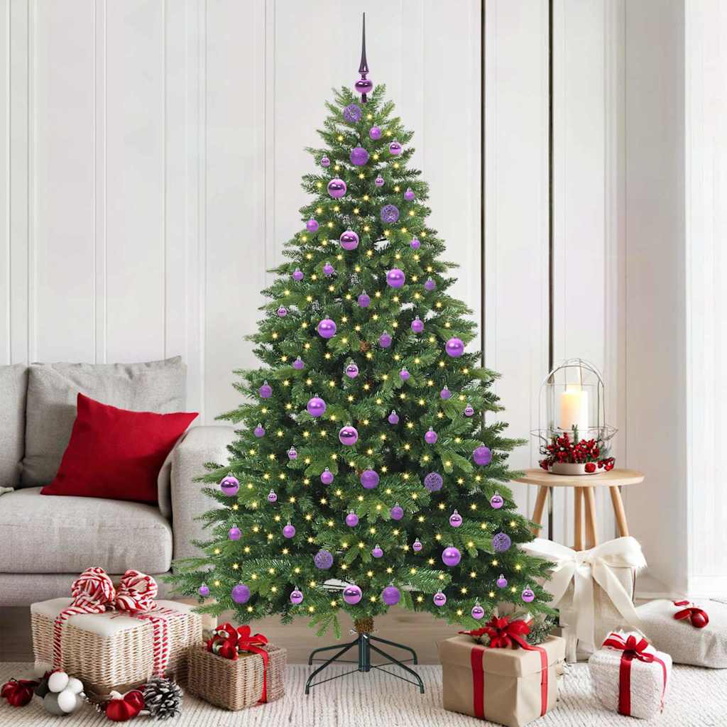 Albero di Natale artificiale con 300 LED Verde 180 cm PE e PVC