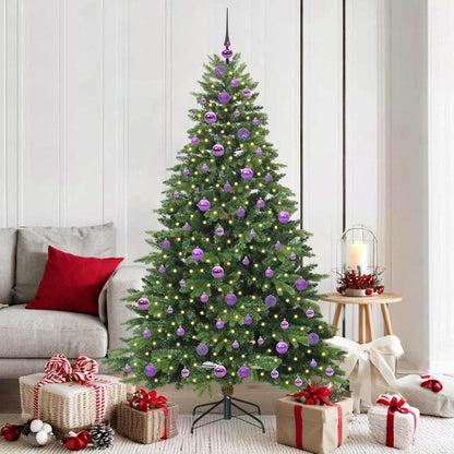Albero di Natale artificiale con 300 LED Verde 180 cm PE e PVC