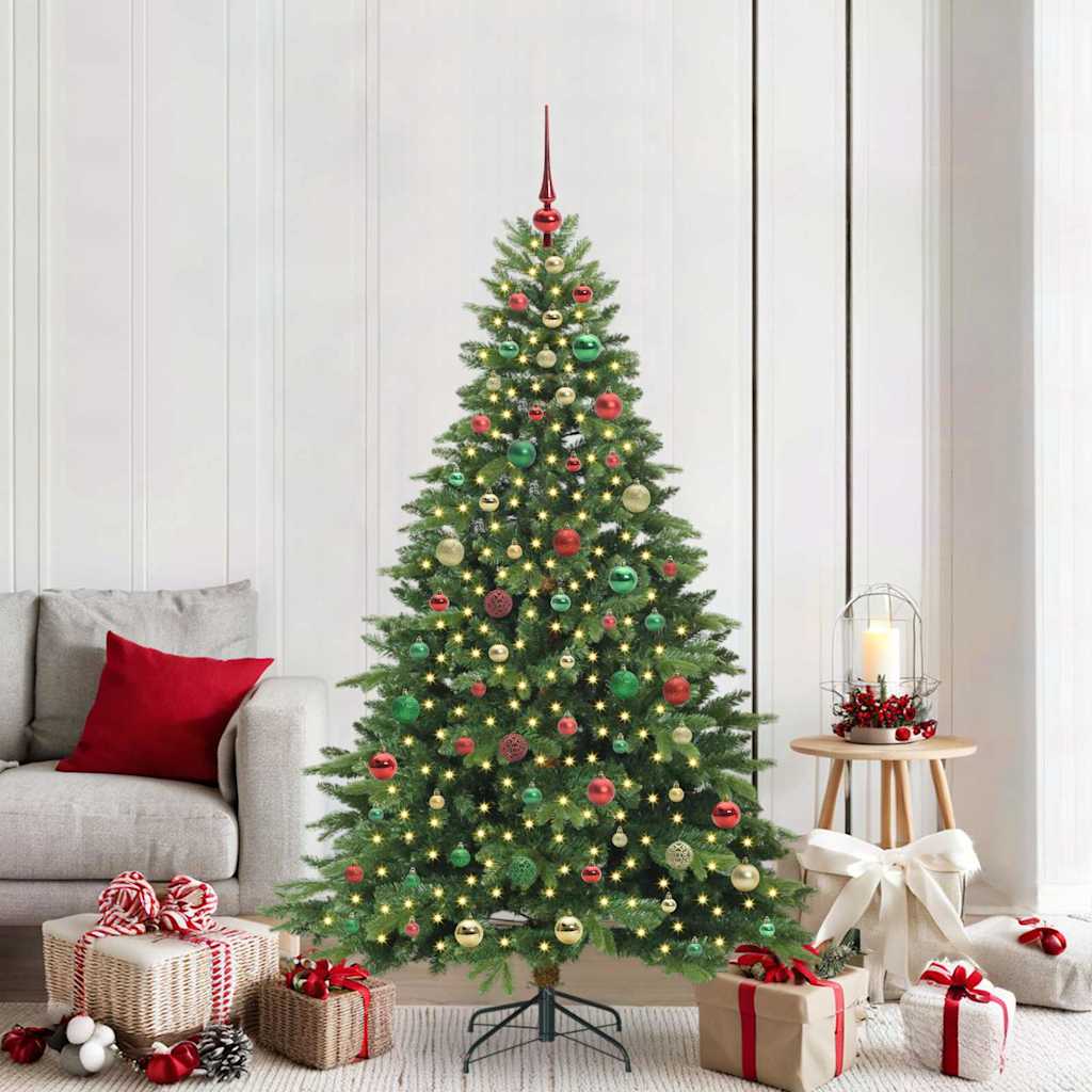 Albero di Natale artificiale con 300 LED Verde 180 cm PE e PVC