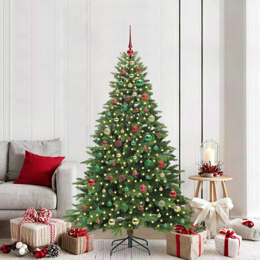 Albero di Natale artificiale con 300 LED Verde 180 cm PE e PVC