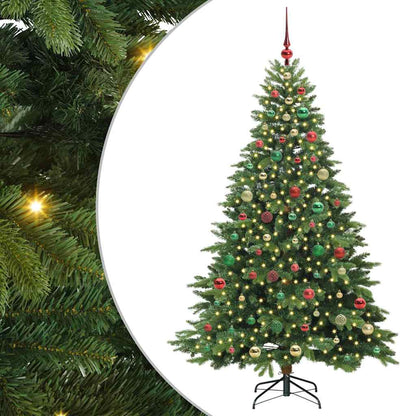 Albero di Natale artificiale con 300 LED Verde 180 cm PE e PVC