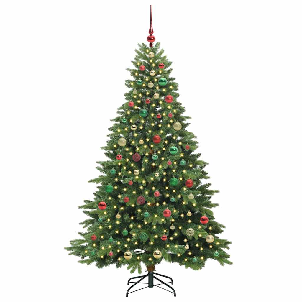 Albero di Natale artificiale con 300 LED Verde 180 cm PE e PVC