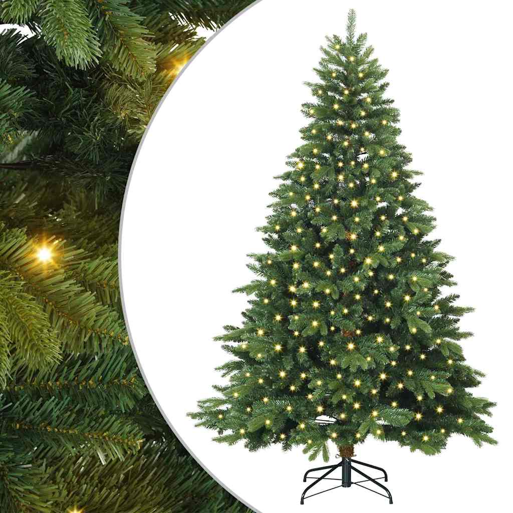 Albero di Natale artificiale con 300 LED Verde 210 cm PE e PVC
