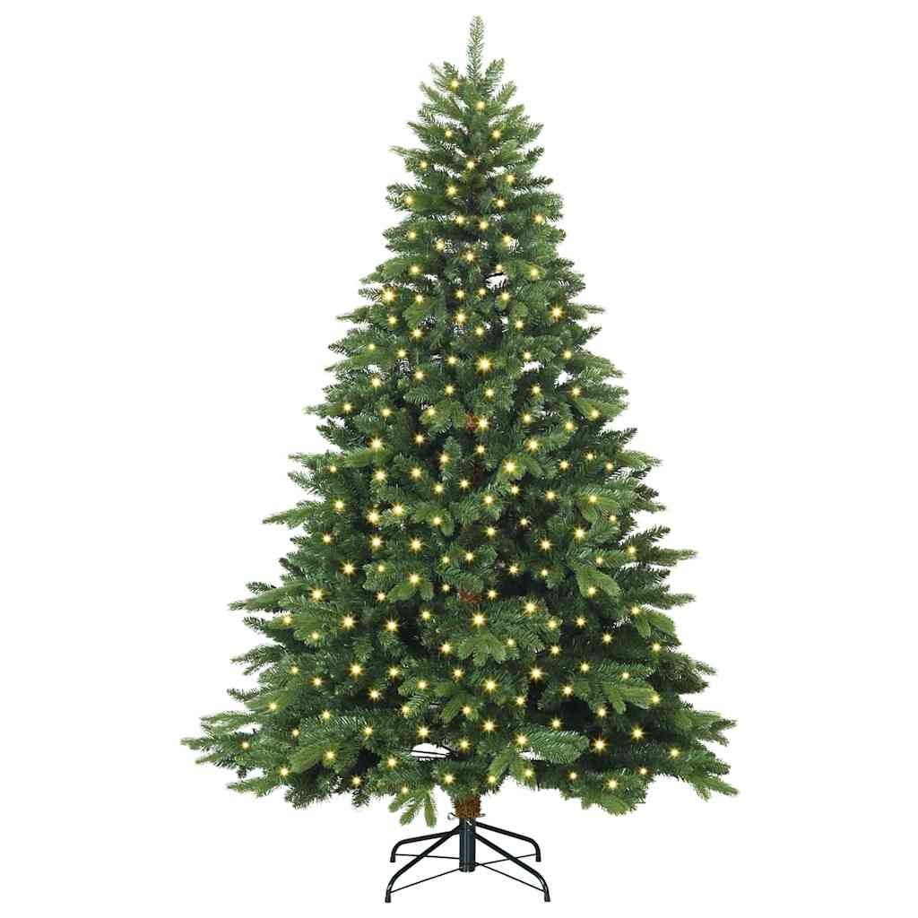 Albero di Natale artificiale con 300 LED Verde 210 cm PE e PVC