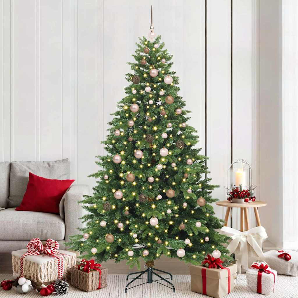 Albero di Natale artificiale con 300 LED Verde 210 cm PE e PVC