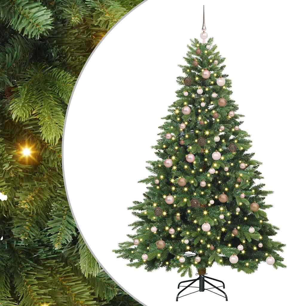 Albero di Natale artificiale con 300 LED Verde 210 cm PE e PVC