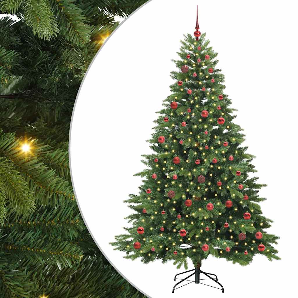 Albero di Natale artificiale con 300 LED Verde 210 cm PE e PVC
