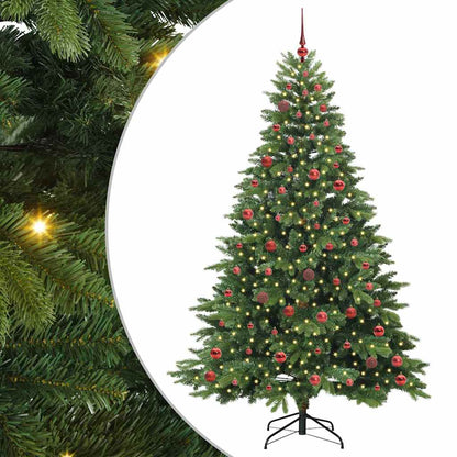 Albero di Natale artificiale con 300 LED Verde 210 cm PE e PVC