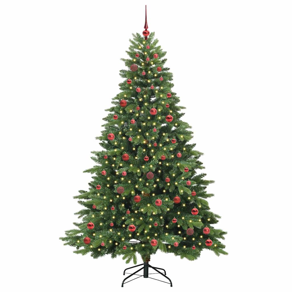 Albero di Natale artificiale con 300 LED Verde 210 cm PE e PVC