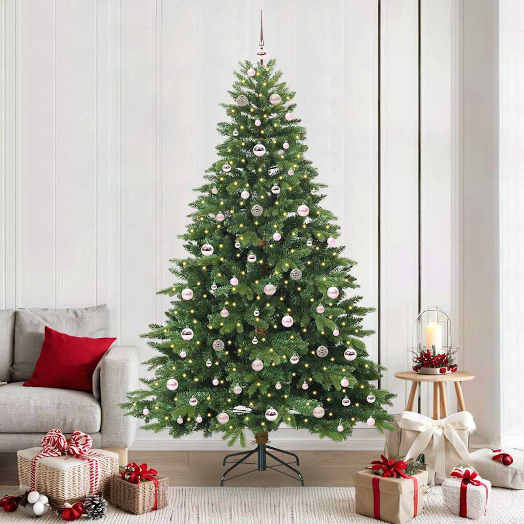 Albero di Natale artificiale con 300 LED Verde 210 cm PE e PVC