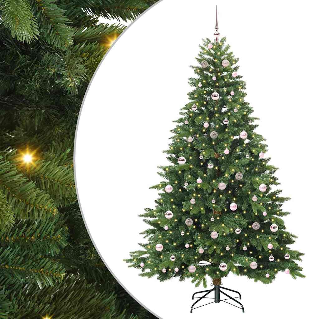 Albero di Natale artificiale con 300 LED Verde 210 cm PE e PVC