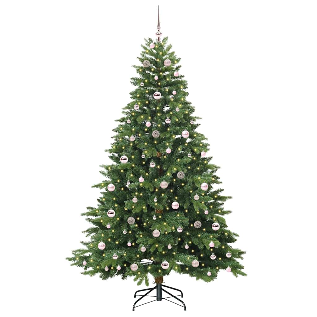 Albero di Natale artificiale con 300 LED Verde 210 cm PE e PVC