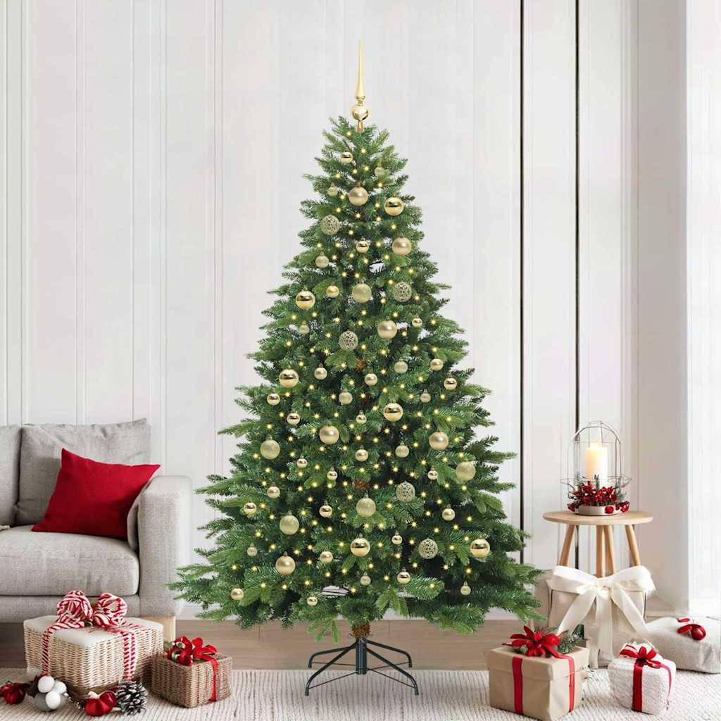 Albero di Natale artificiale con 300 LED Verde 210 cm PE e PVC