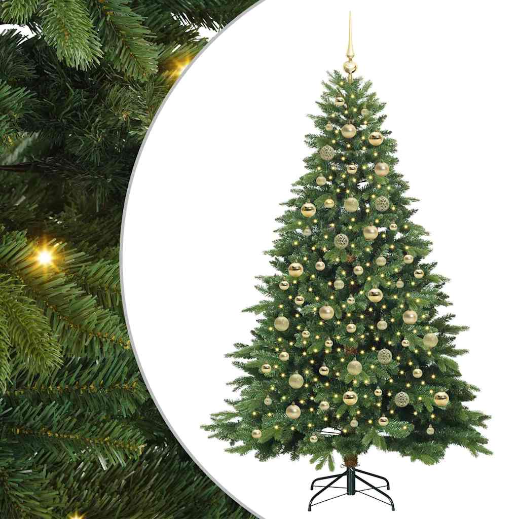 Albero di Natale artificiale con 300 LED Verde 210 cm PE e PVC