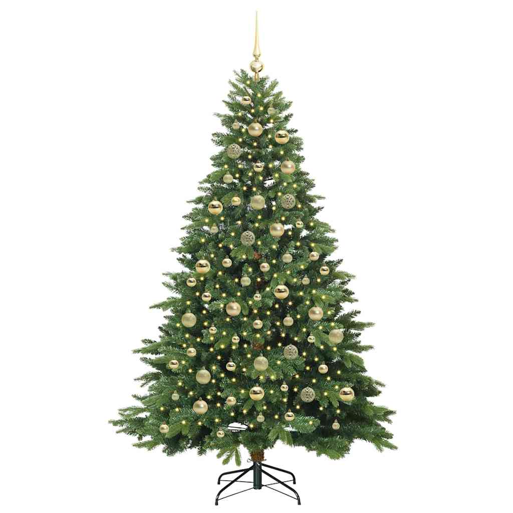 Albero di Natale artificiale con 300 LED Verde 210 cm PE e PVC