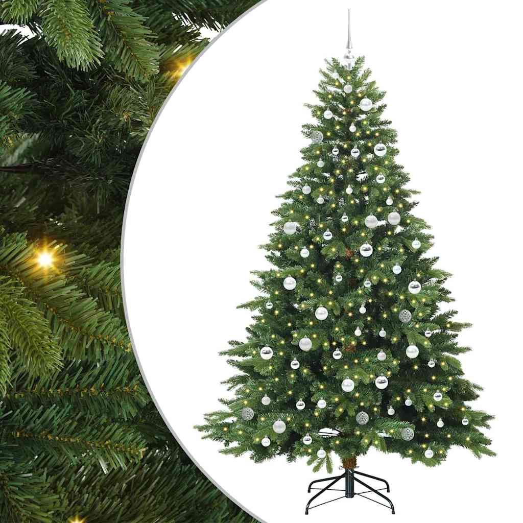 Albero di Natale artificiale con 300 LED Verde 210 cm PE e PVC