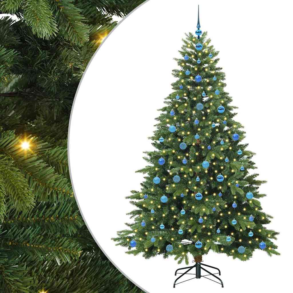 Albero di Natale artificiale con 300 LED Verde 210 cm PE e PVC