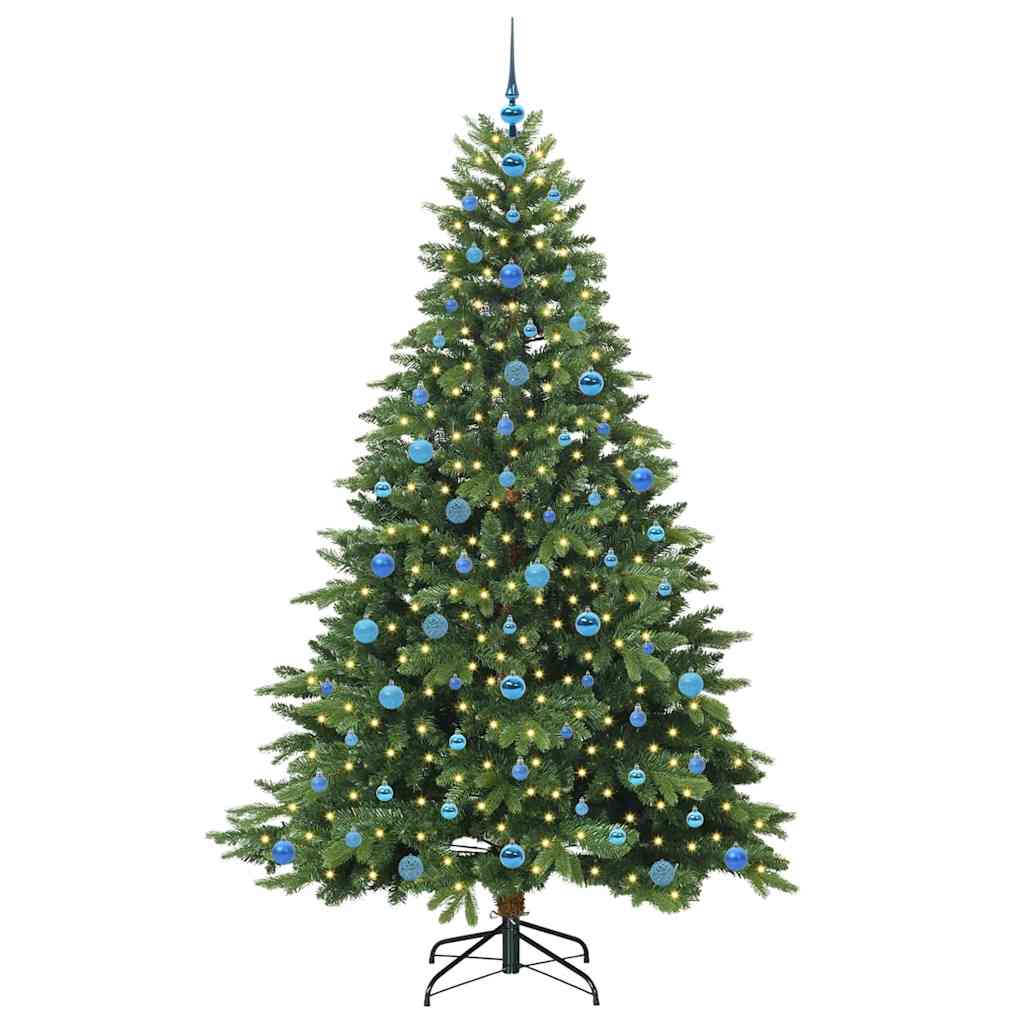 Albero di Natale artificiale con 300 LED Verde 210 cm PE e PVC