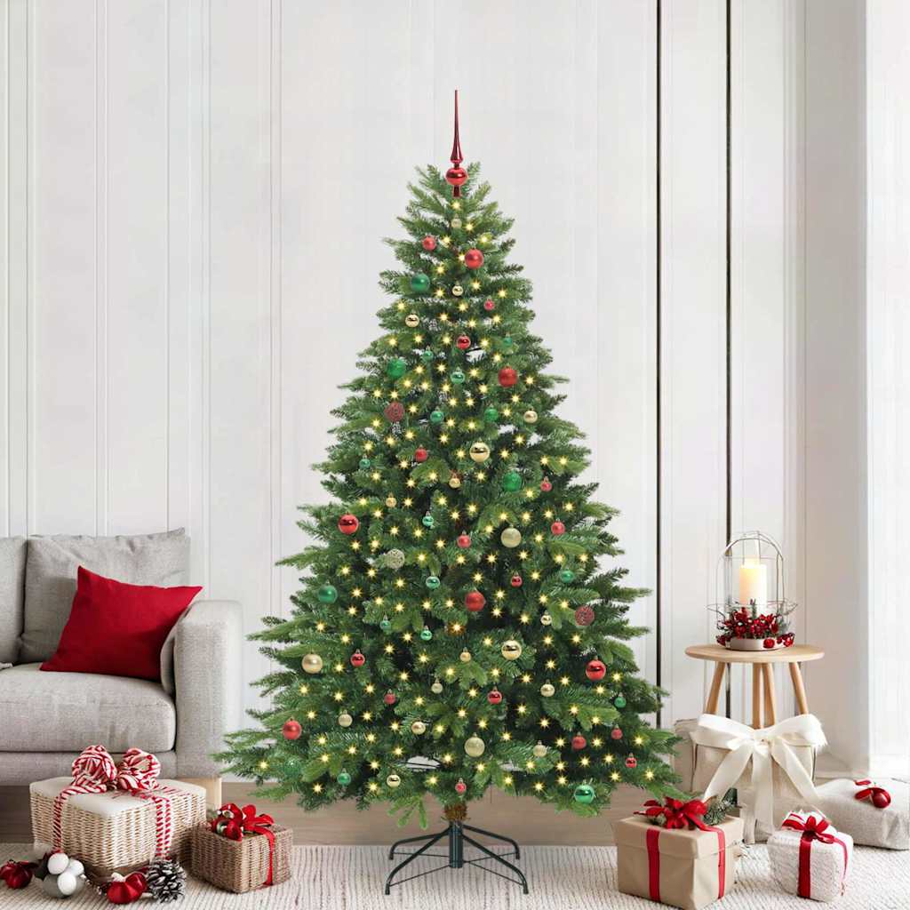 Albero di Natale artificiale con 300 LED Verde 210 cm PE e PVC