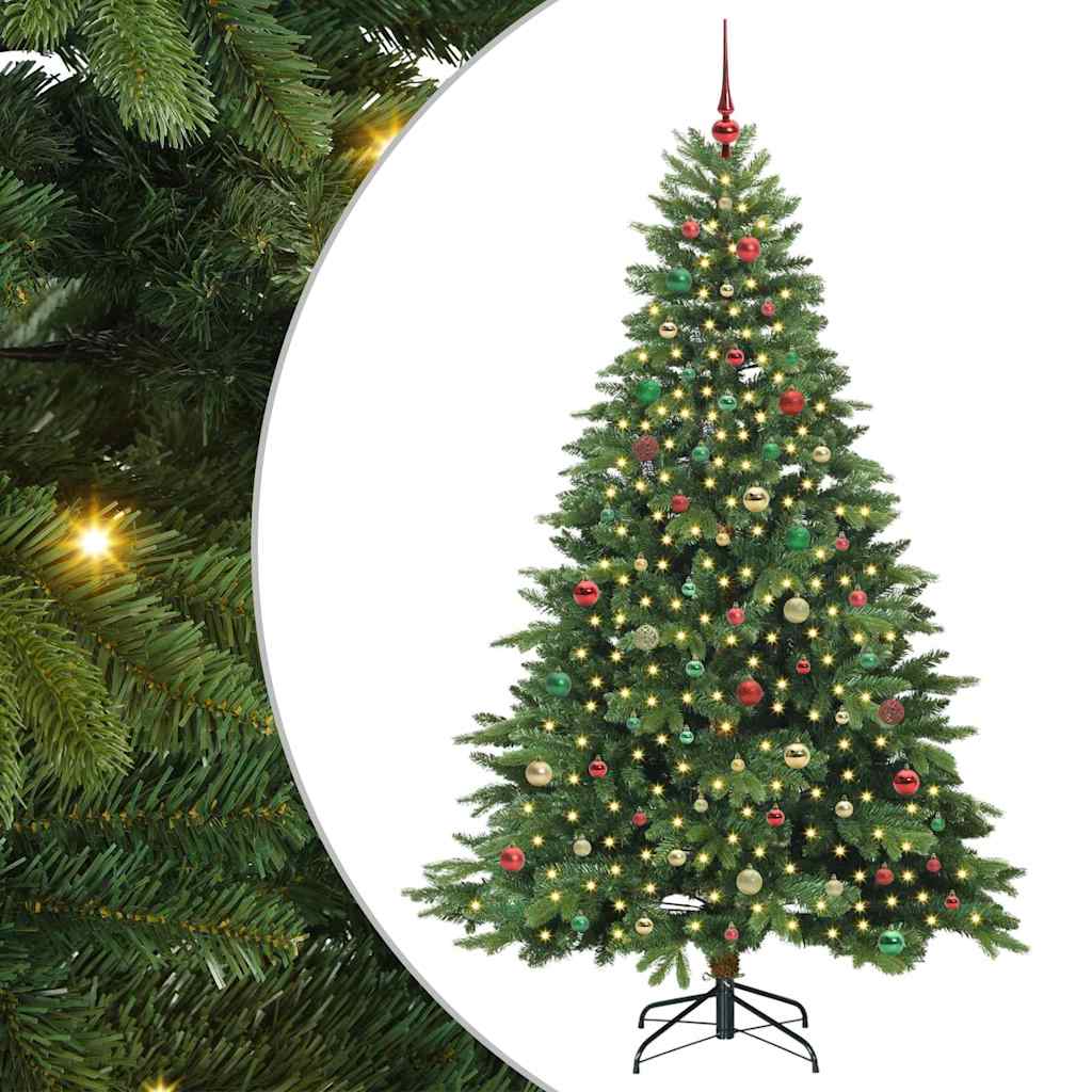 Albero di Natale artificiale con 300 LED Verde 210 cm PE e PVC