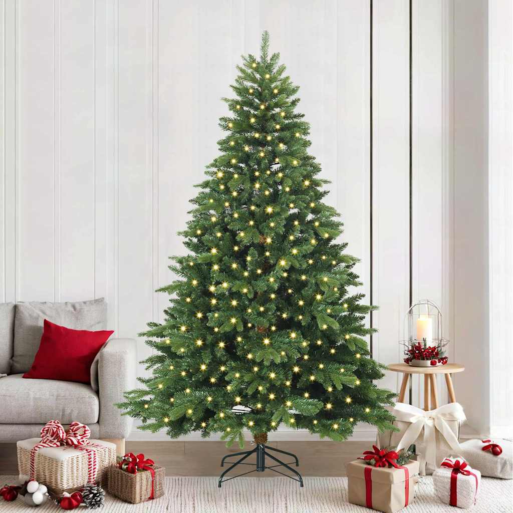 Albero di Natale artificiale con 300 LED Verde 240 cm PE e PVC