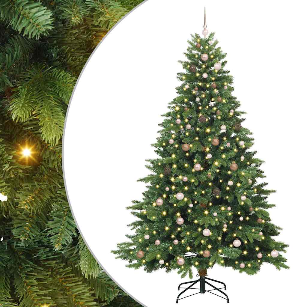 Albero di Natale artificiale con 300 LED Verde 240 cm PE e PVC