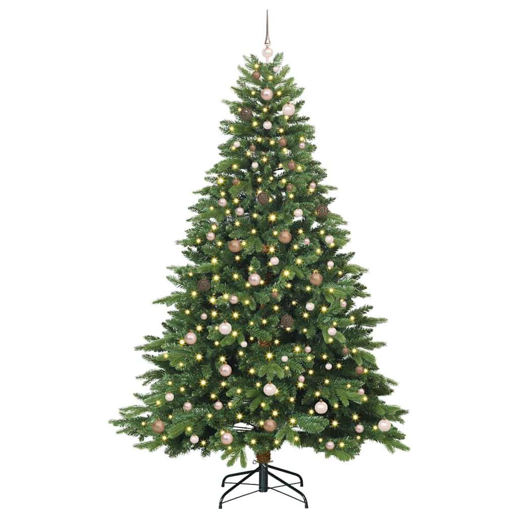 Albero di Natale artificiale con 300 LED Verde 240 cm PE e PVC