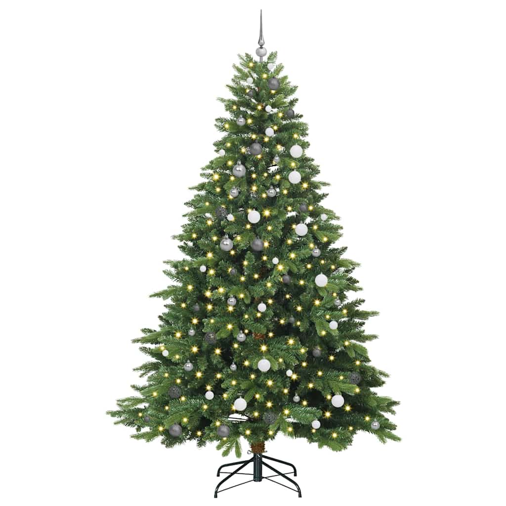 Albero di Natale artificiale con 300 LED Verde 240 cm PE e PVC