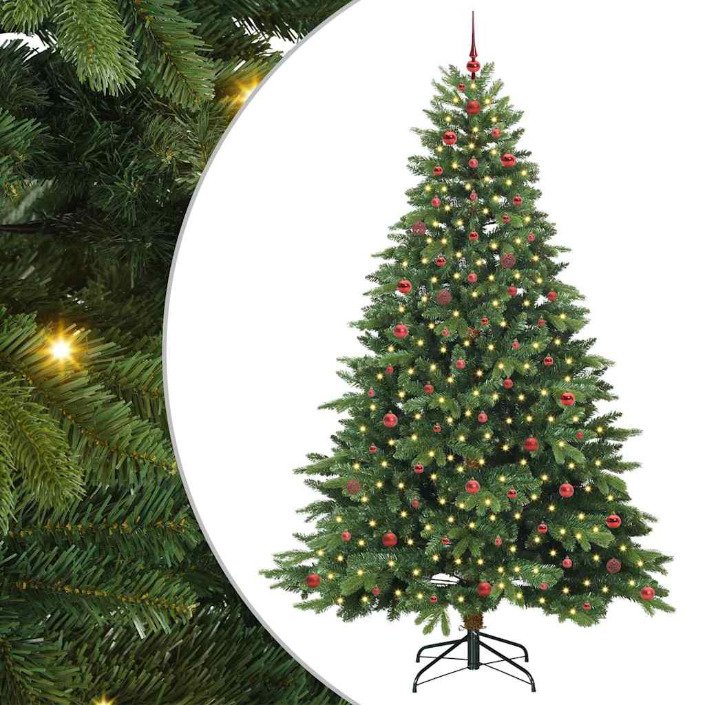 Albero di Natale artificiale con 300 LED Verde 240 cm PE e PVC