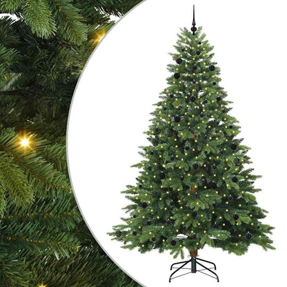 Albero di Natale artificiale con 300 LED Verde 240 cm PE e PVC