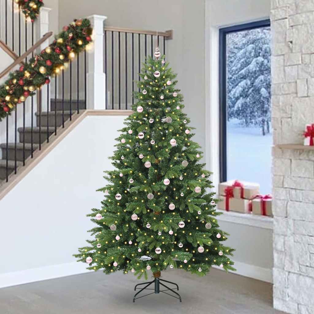 Albero di Natale artificiale con 300 LED Verde 240 cm PE e PVC