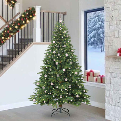 Albero di Natale artificiale con 300 LED Verde 240 cm PE e PVC