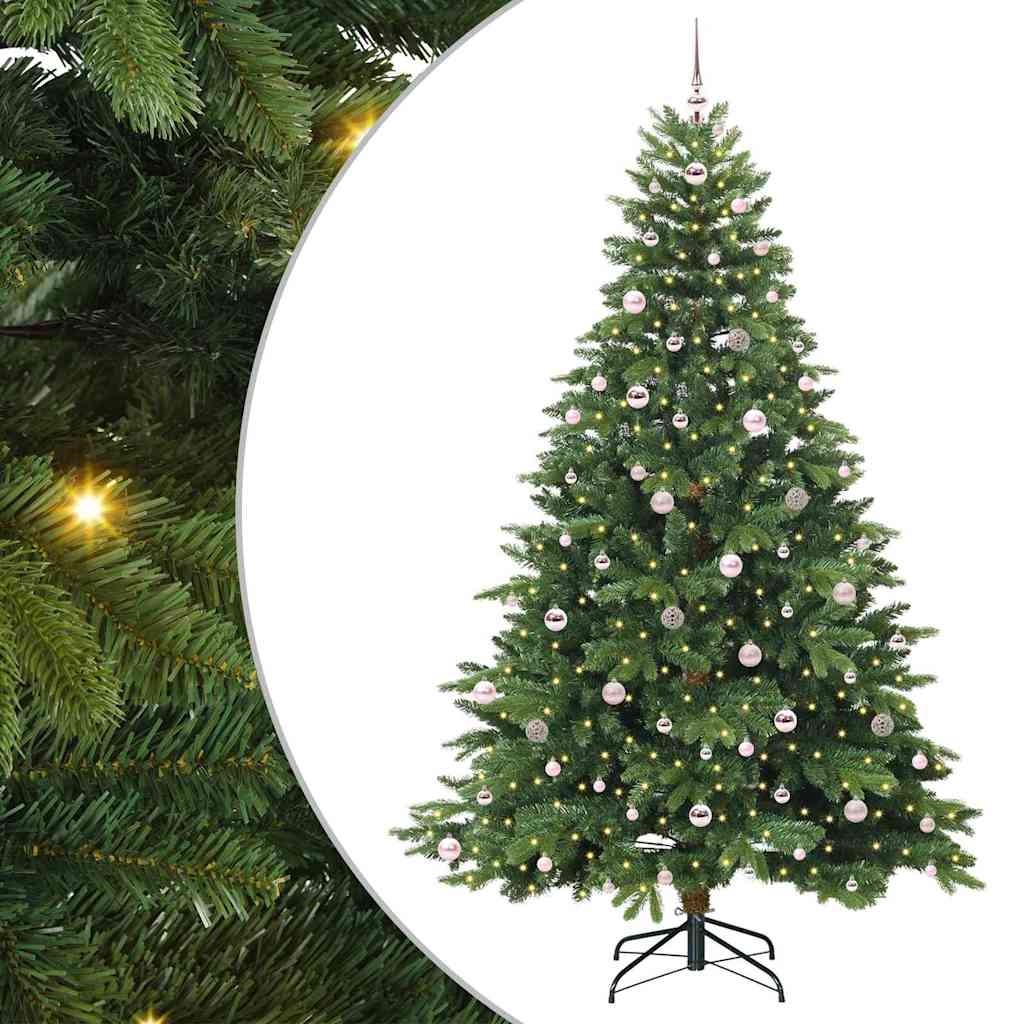 Albero di Natale artificiale con 300 LED Verde 240 cm PE e PVC