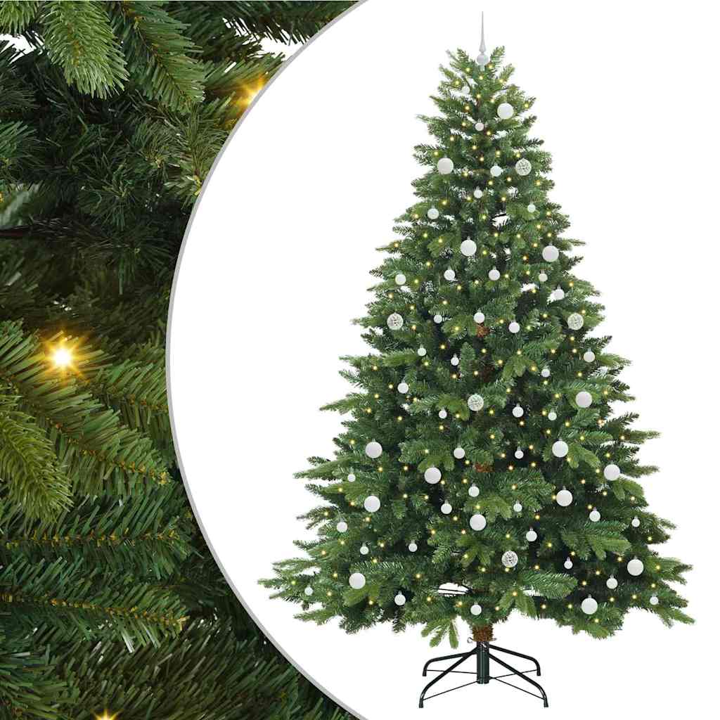 Albero di Natale artificiale con 300 LED Verde 240 cm PE e PVC